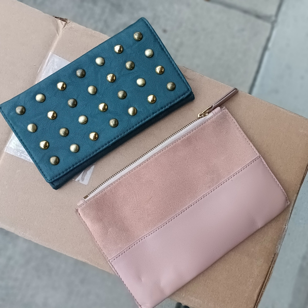 J.Crew Zipper Pouch & Studded Wallet Bundle
